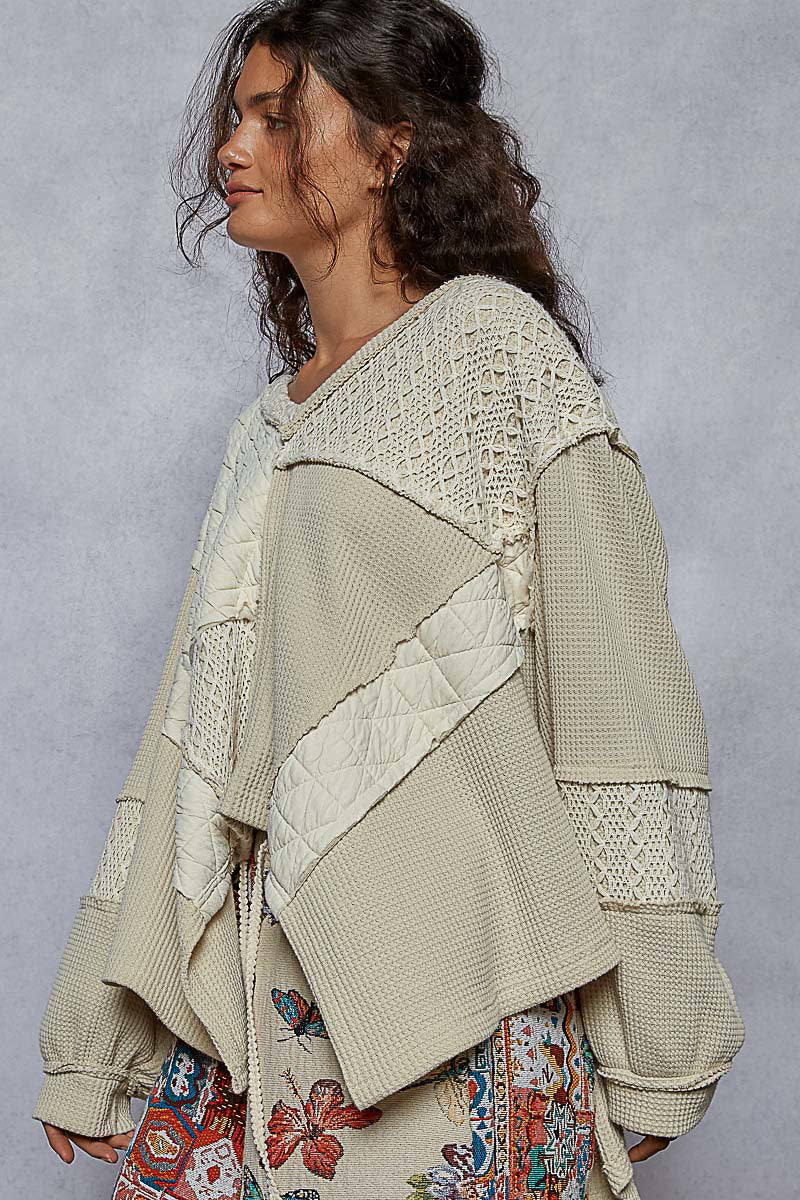 Crochet and Quilting Patch Relaxed Fit Top