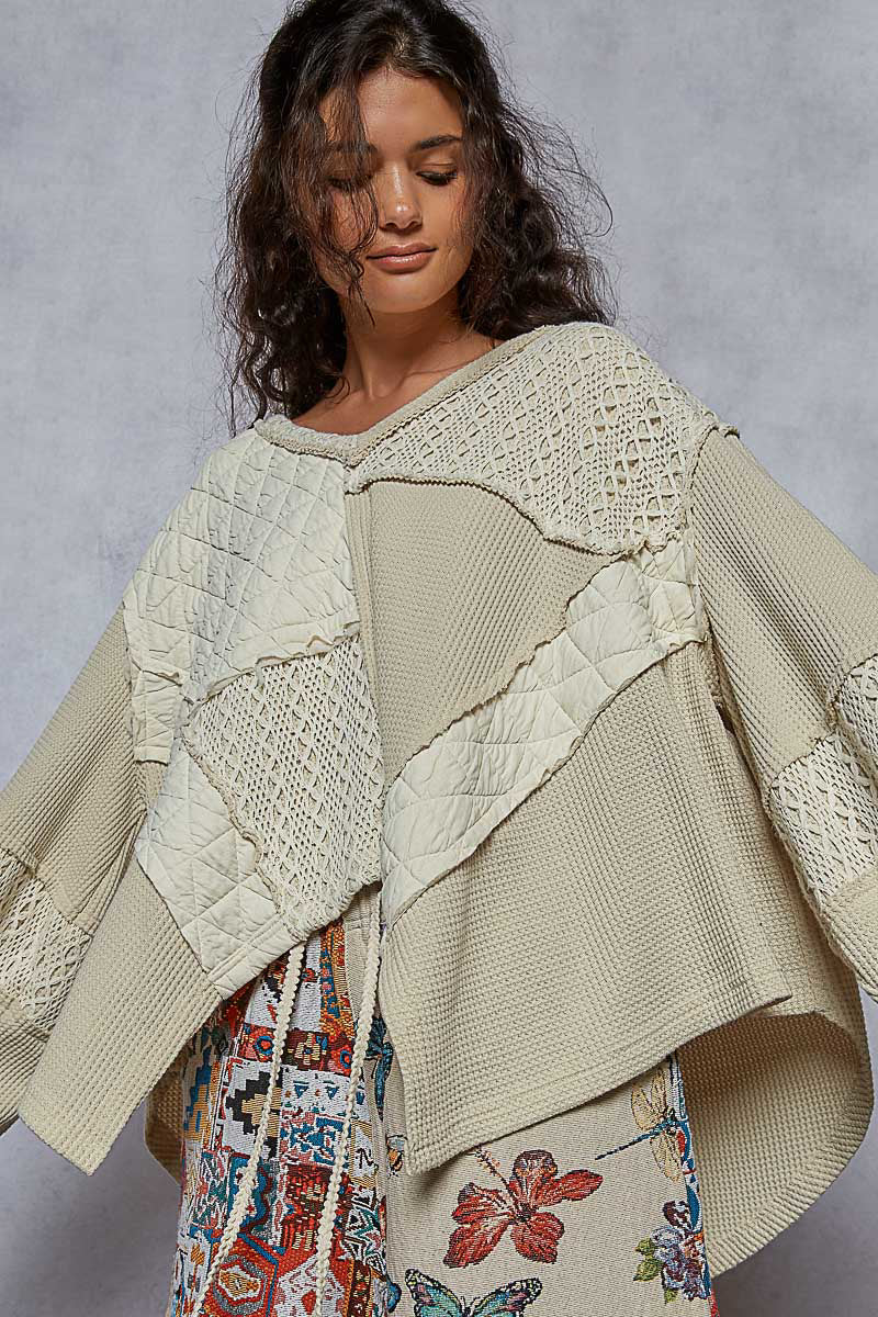 Crochet and Quilting Patch Relaxed Fit Top