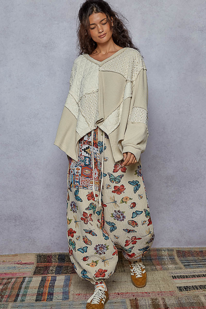 Crochet and Quilting Patch Relaxed Fit Top