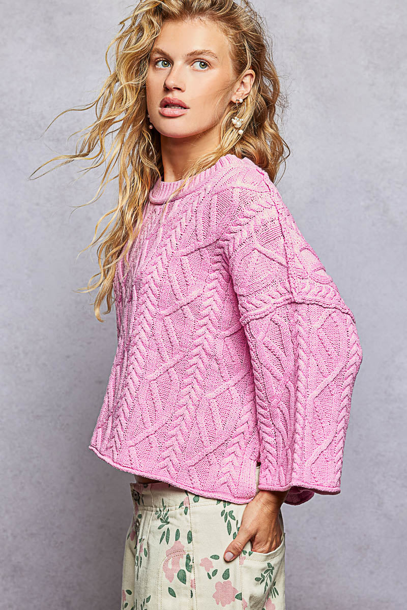 Modern Slit Cropped Sweater Top
