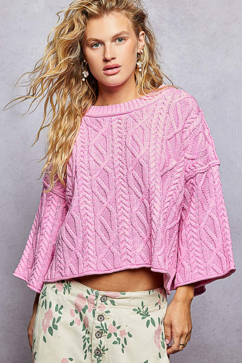 Modern Slit Cropped Sweater Top