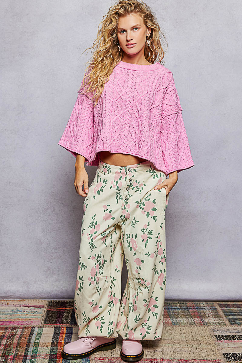 Modern Slit Cropped Sweater Top