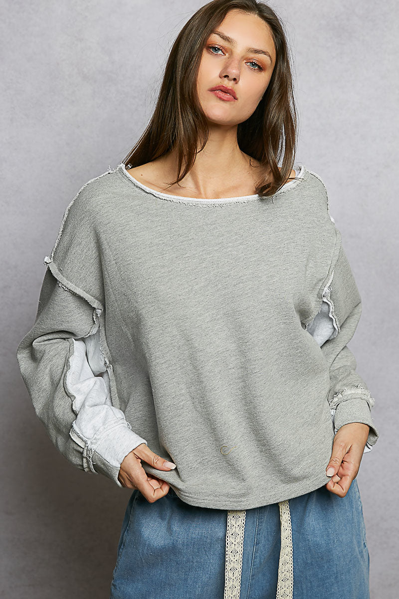 Vintage Wash French Terry Long Sleeve Top
