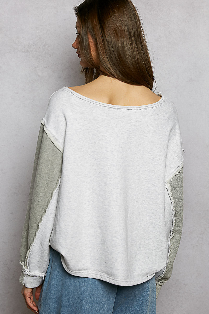 Vintage Wash French Terry Long Sleeve Top