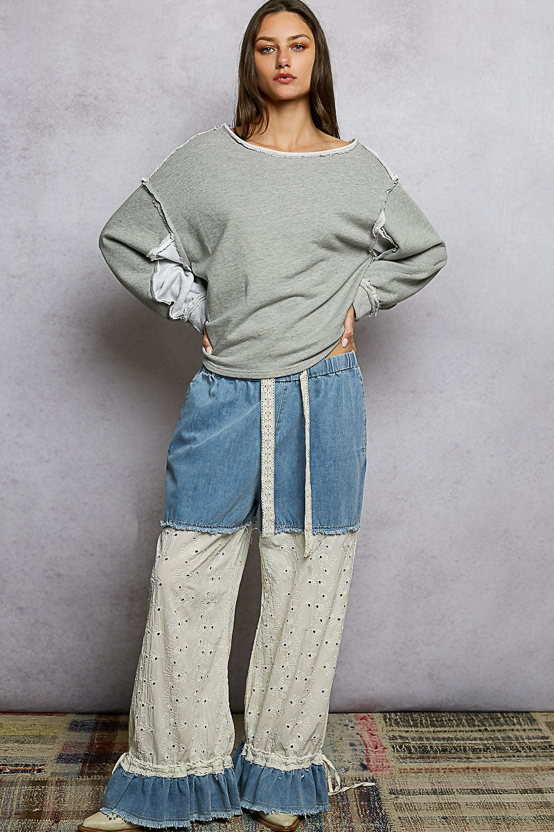 Vintage Wash French Terry Long Sleeve Top