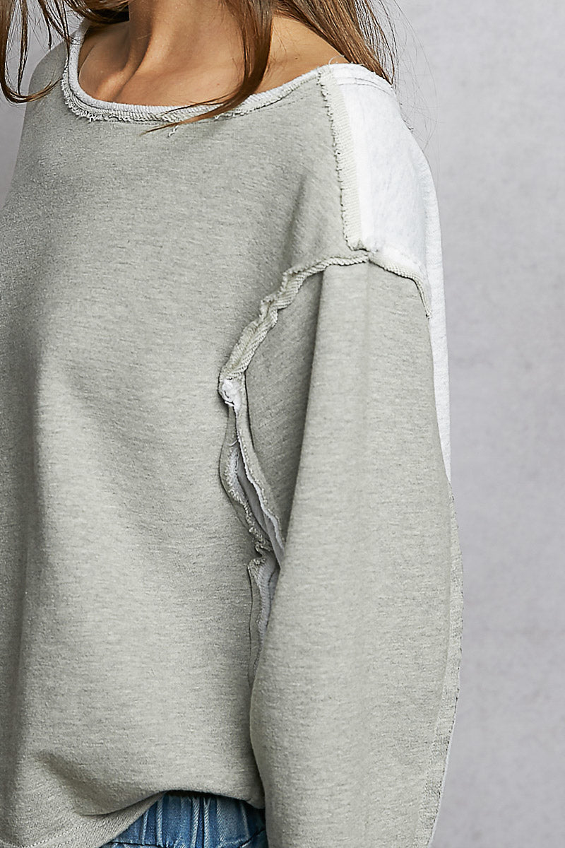 Vintage Wash French Terry Long Sleeve Top