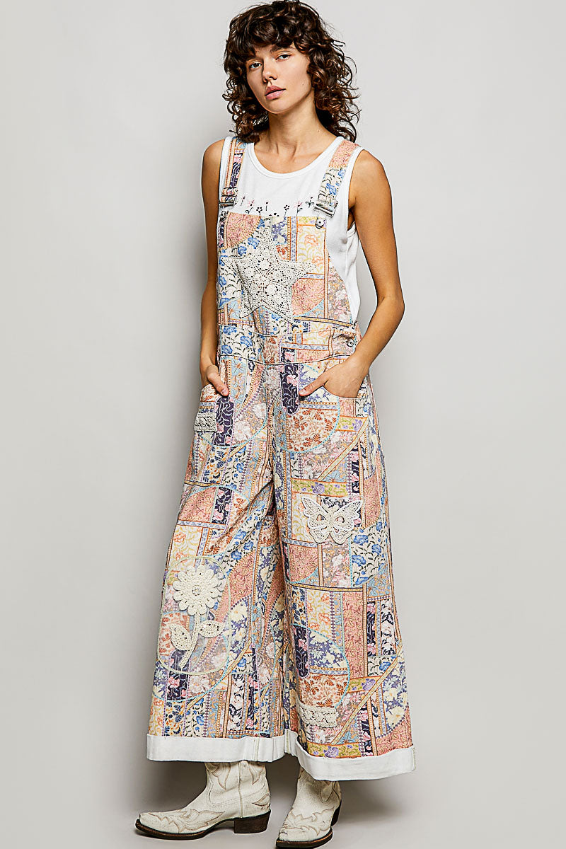 Wildflower Pearl Patchwork Overalls