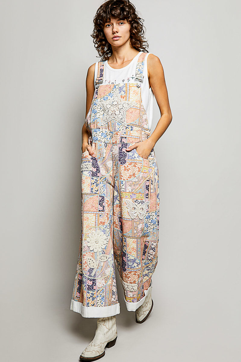 Wildflower Pearl Patchwork Overalls