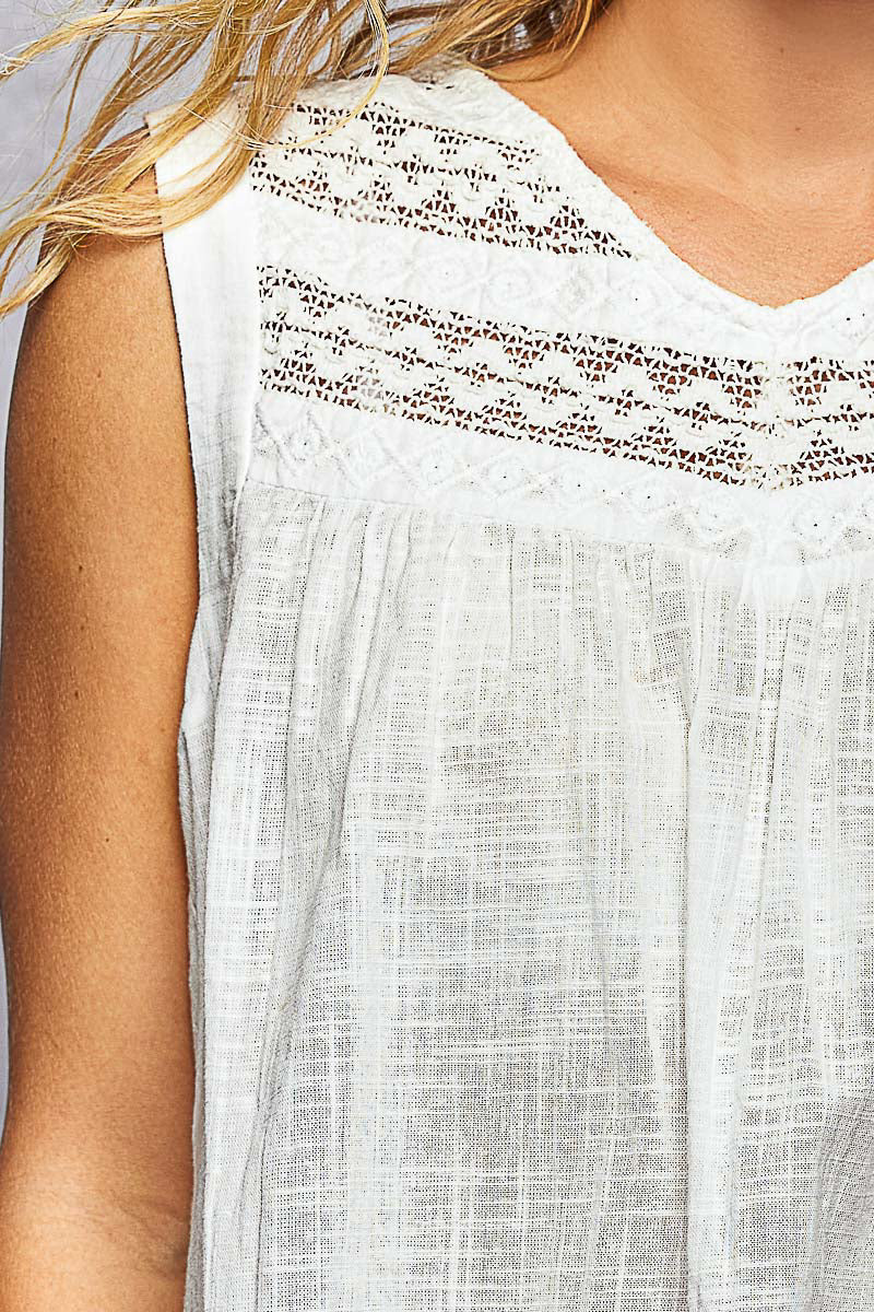 V-Neck Flowy Sleeveless  Fit Top
