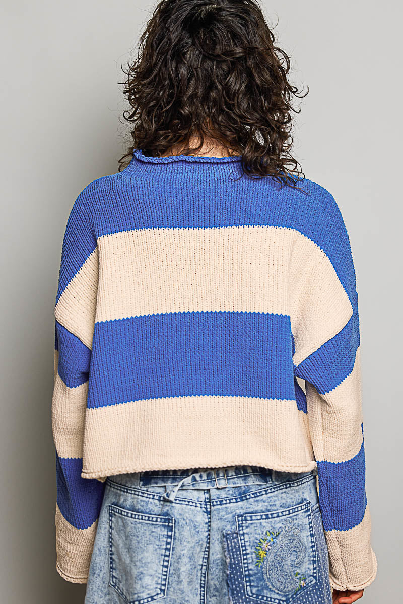 Mock Neck Long Sleeve Roomy Fit Sweater