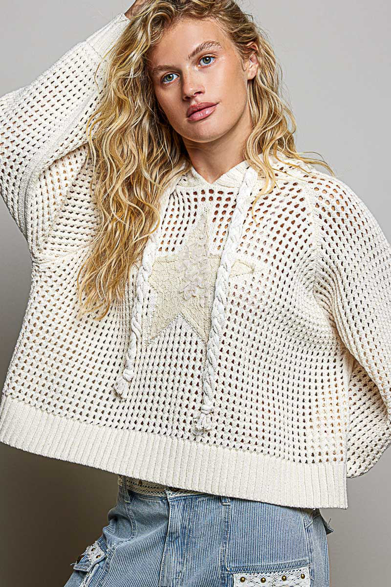 Balloon Sleeve Raglan Regular Fit Hoodie Sweater Top