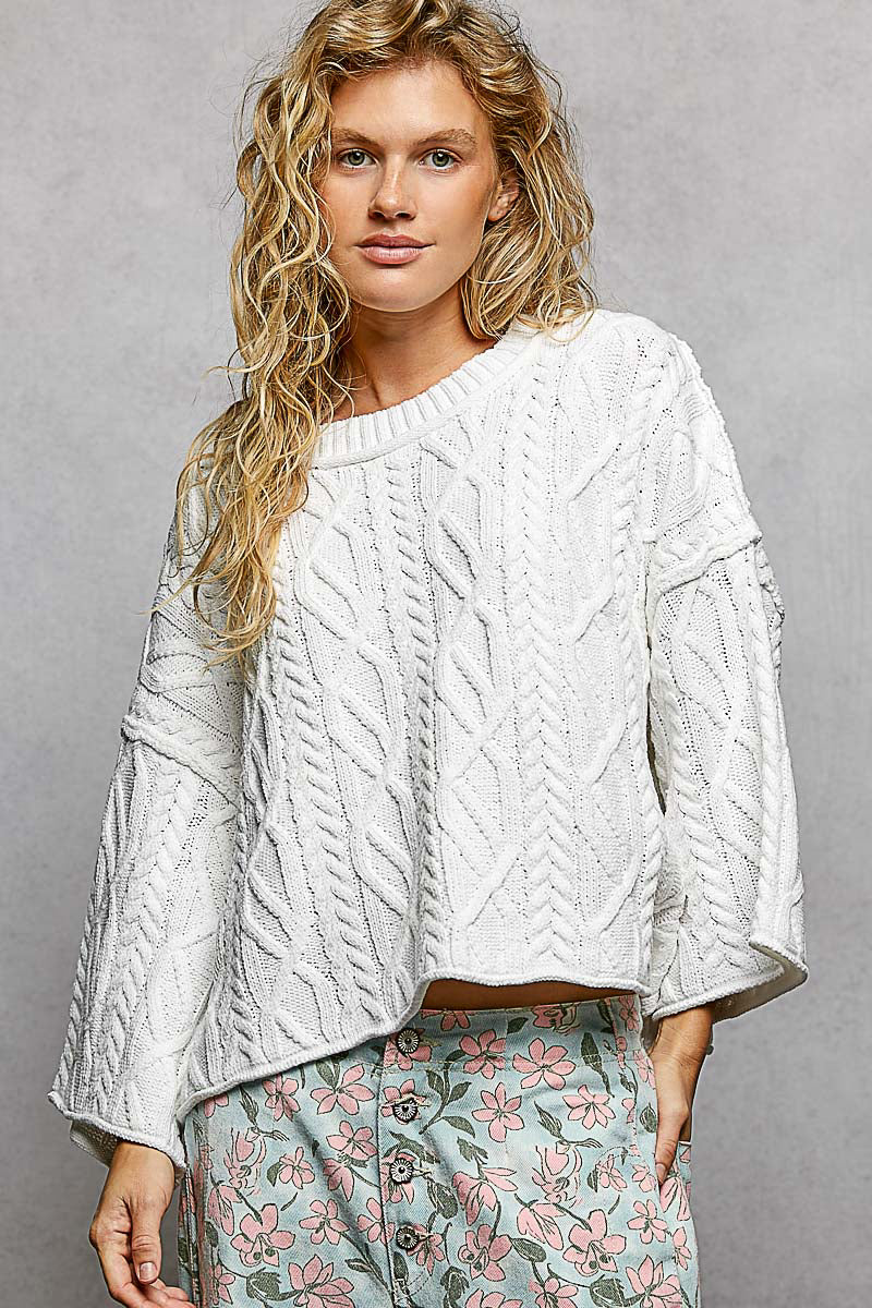 Modern Slit Cropped Sweater Top