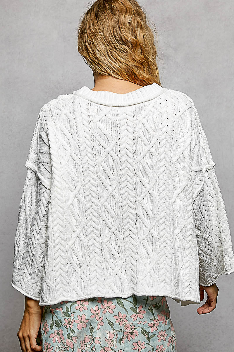 Modern Slit Cropped Sweater Top