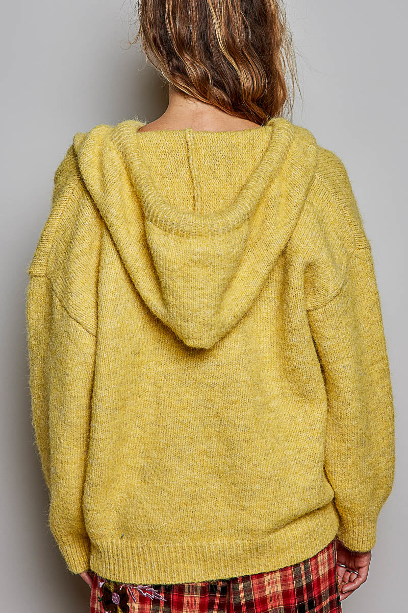 Hooded Knit Cardigan