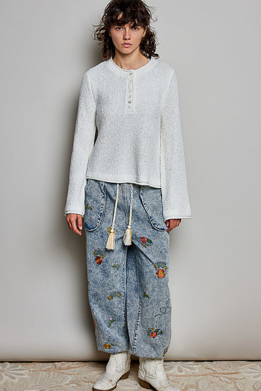 Textured Rib Knit Sweater