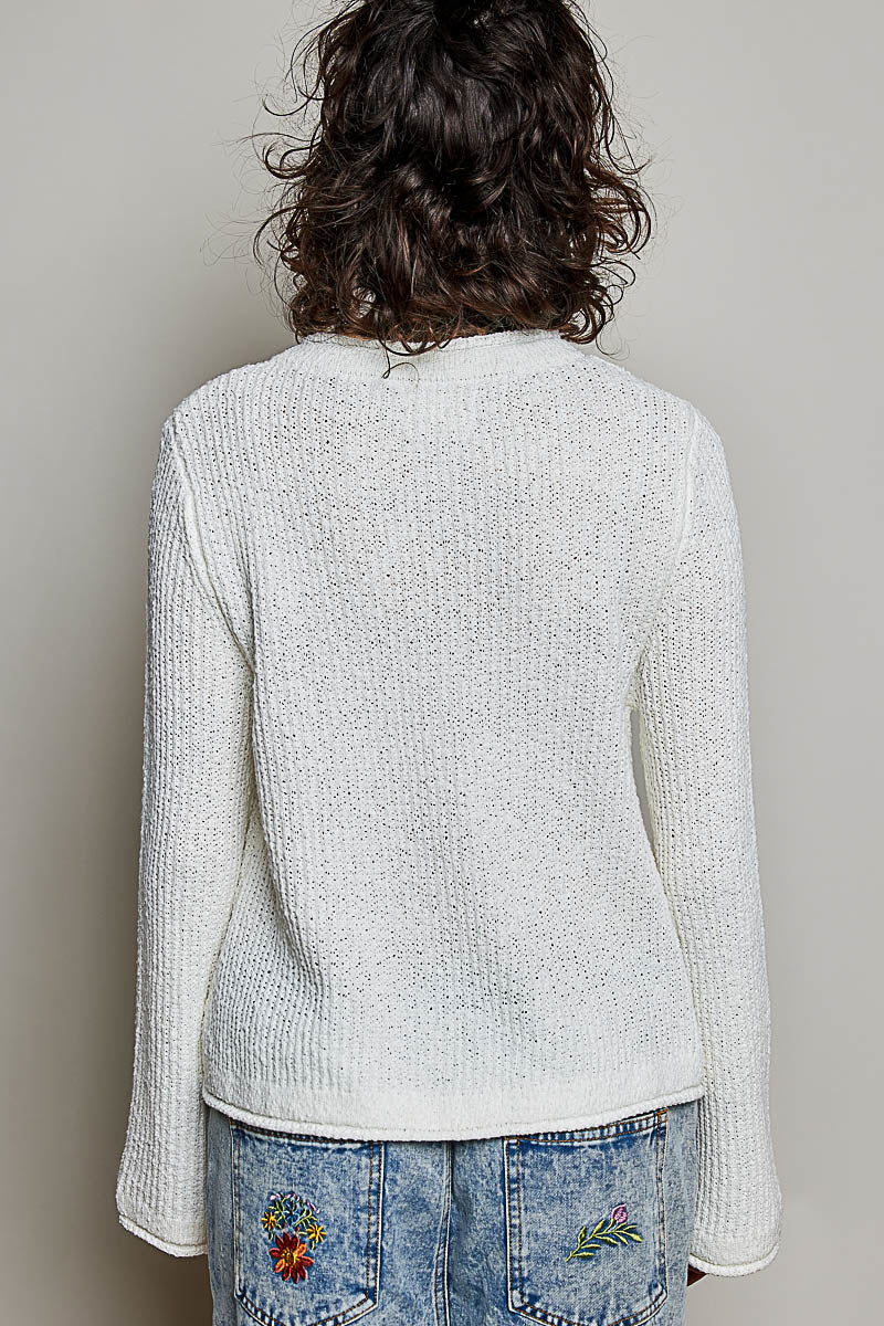 Textured Rib Knit Sweater