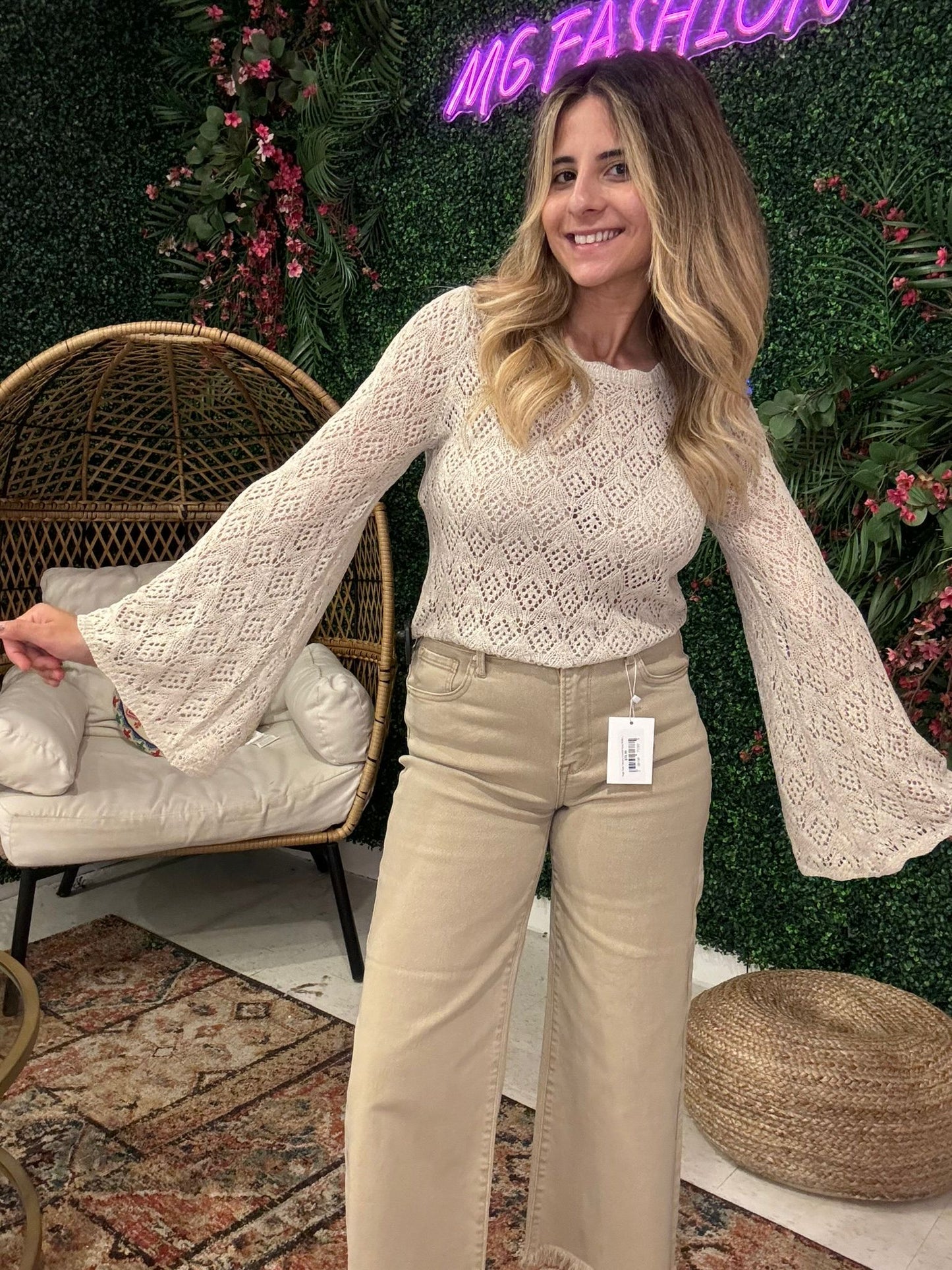 Crochet Long Sleeve Top