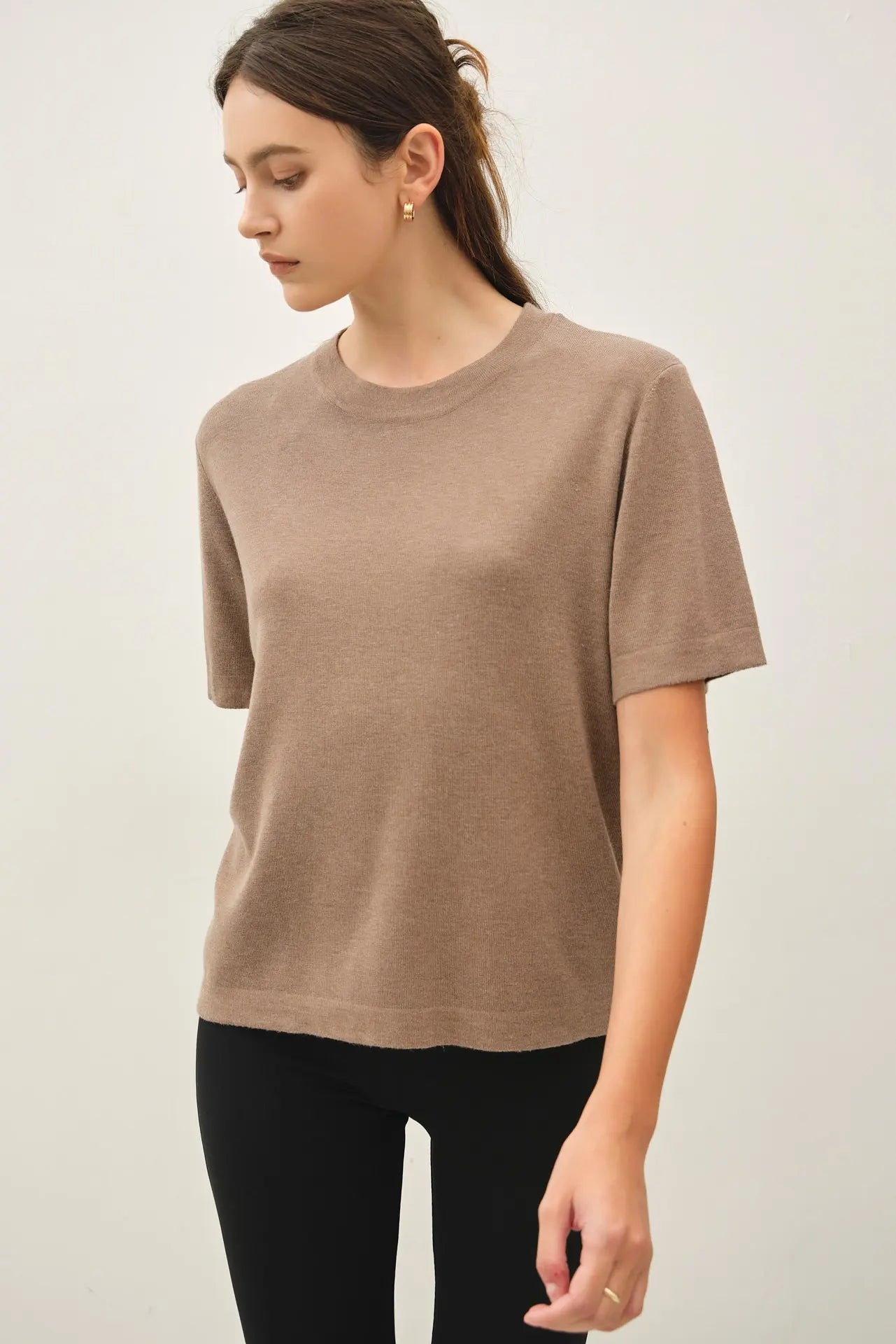Cashmere Blended Short Sleeve Sweater