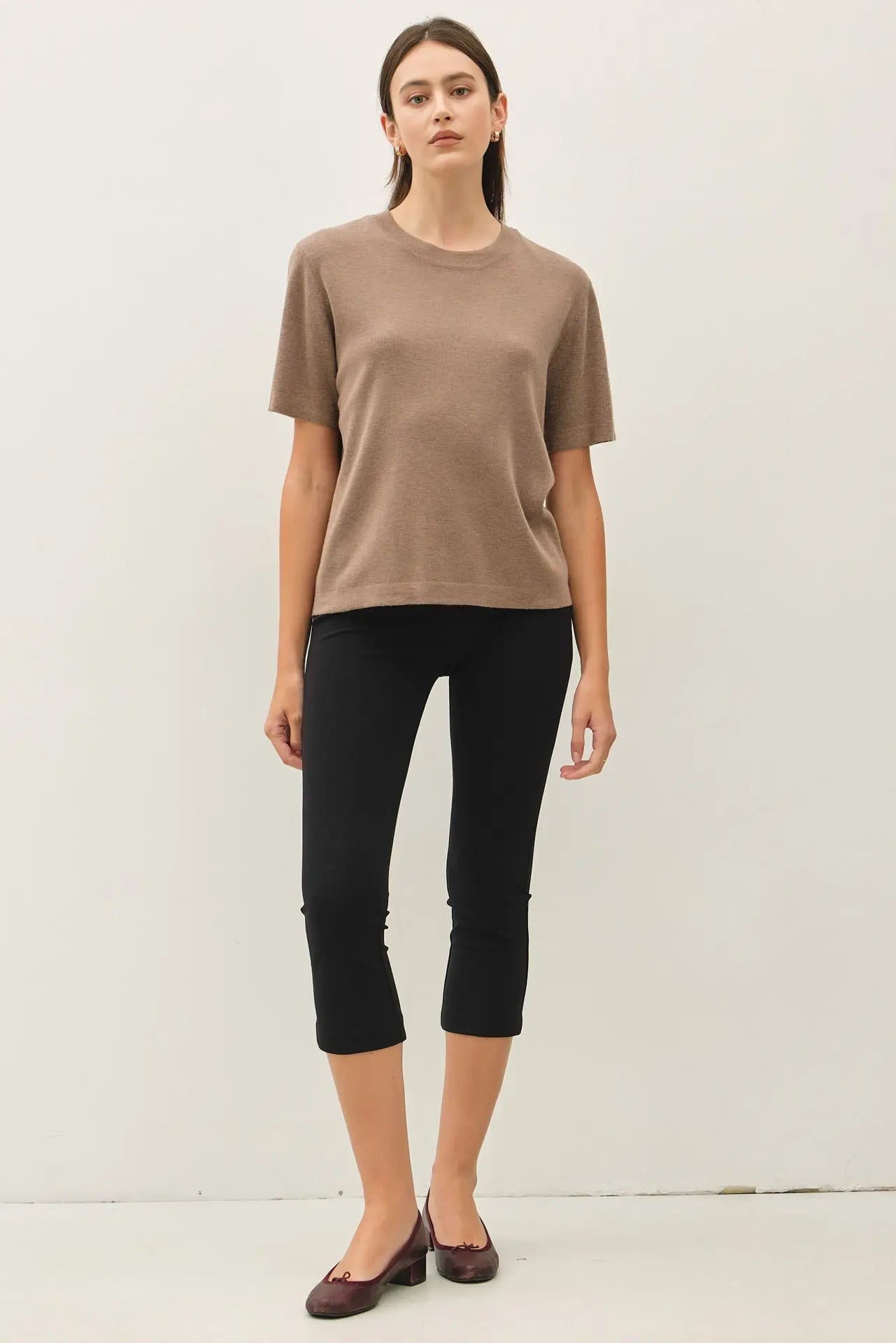 Cashmere Blended Short Sleeve Sweater