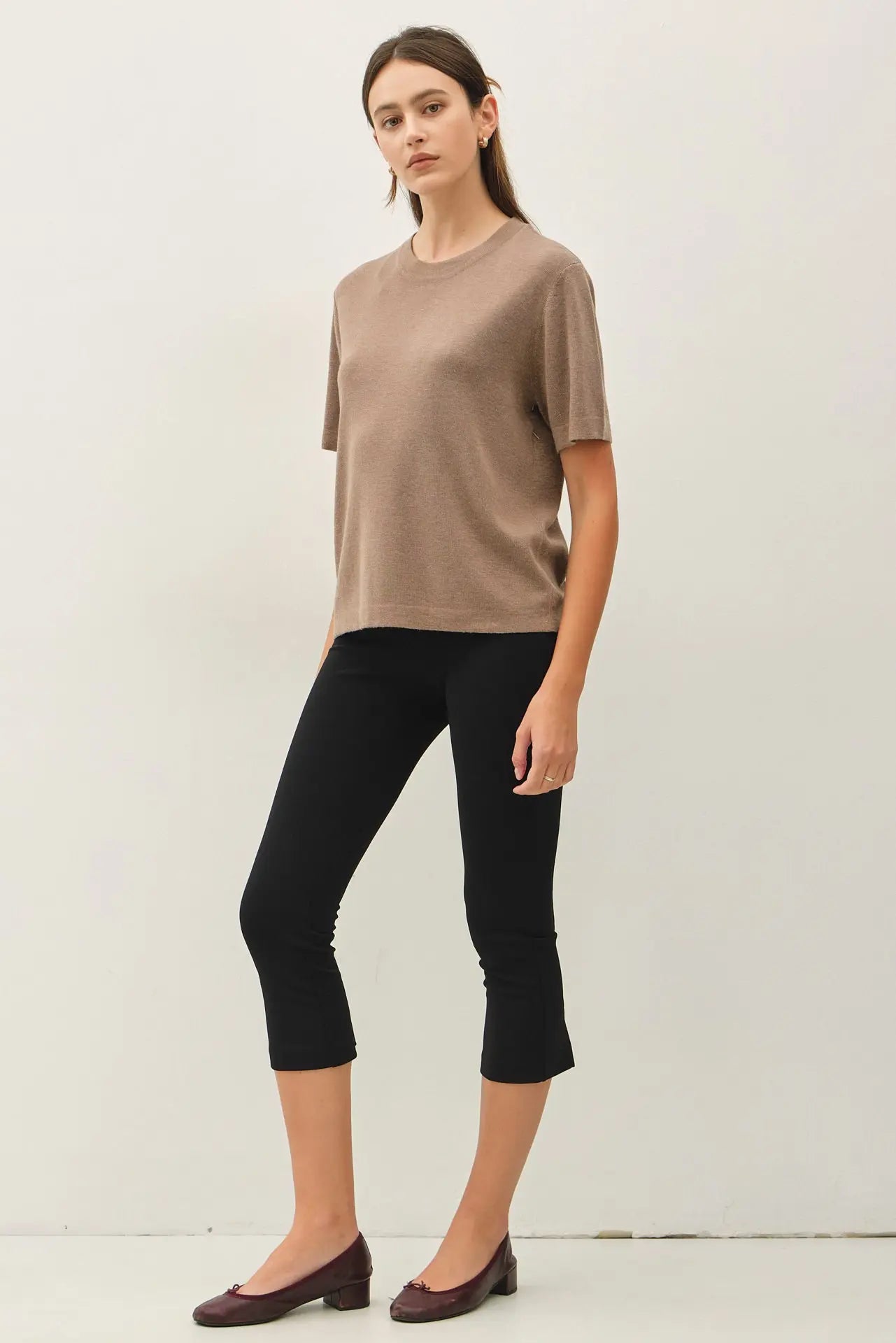 Cashmere Blended Short Sleeve Sweater