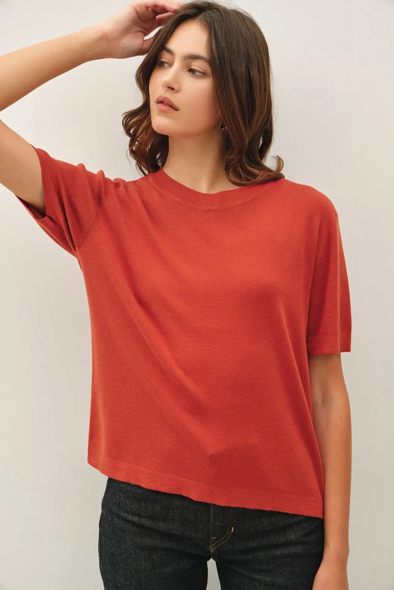 Cashmere Blended Short Sleeve Sweater