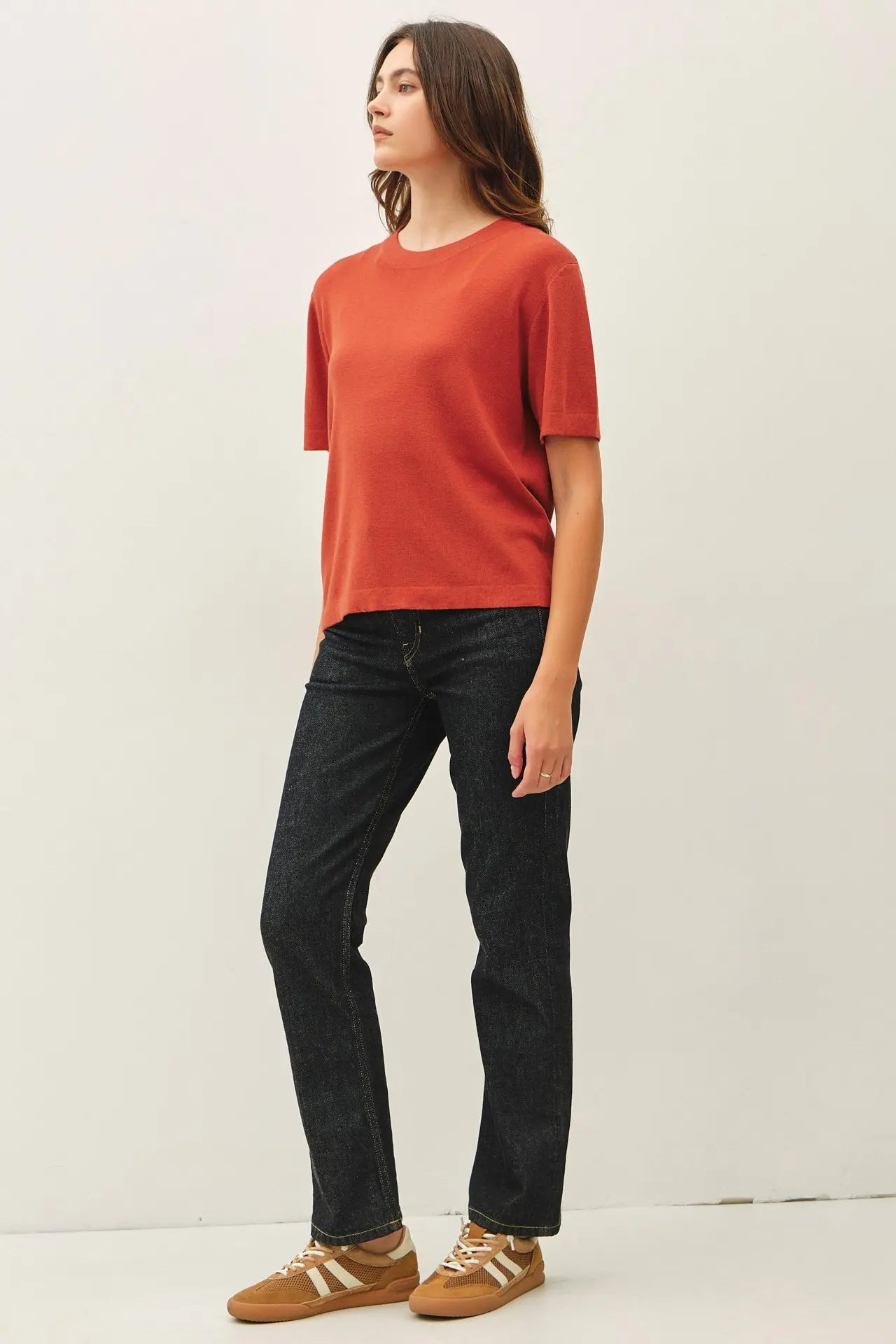 Cashmere Blended Short Sleeve Sweater