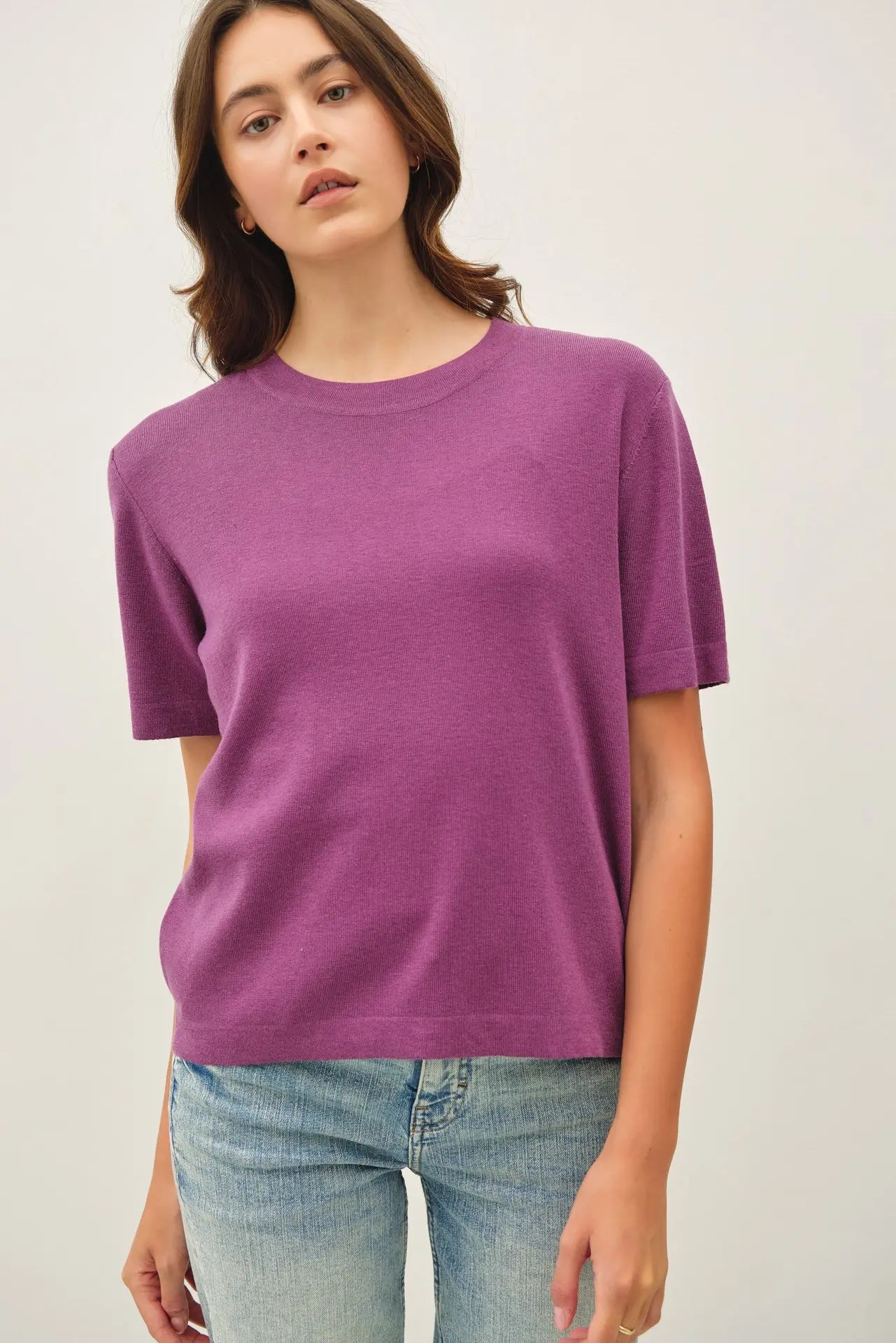 Cashmere Blended Short Sleeve Sweater