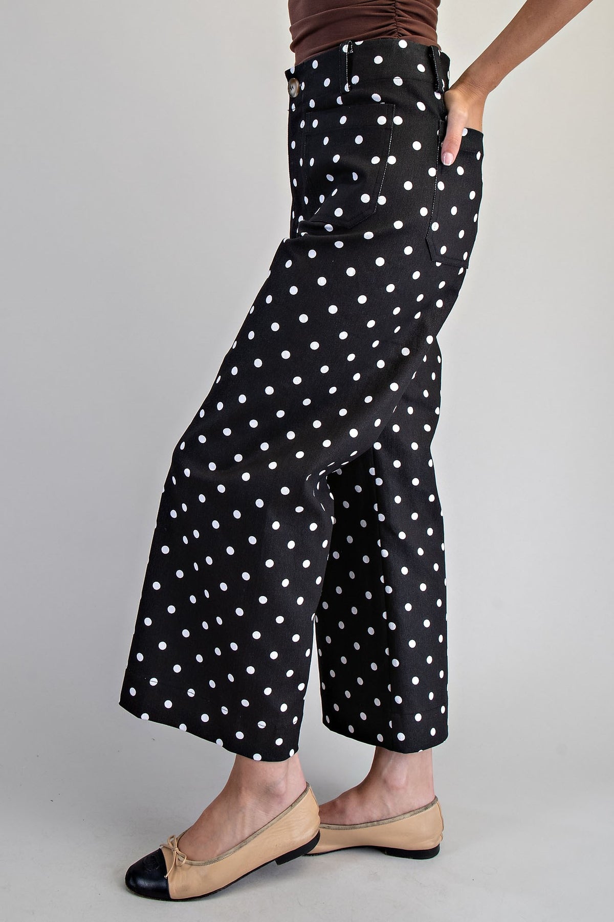 Polka Dot Straight Leg Pants