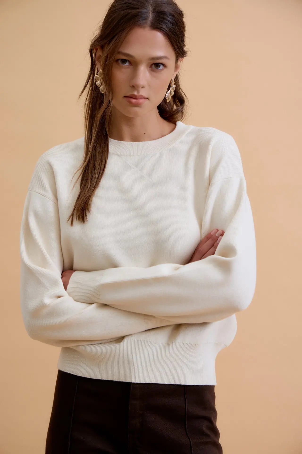 Boyfriend Fit Pullover Sweater