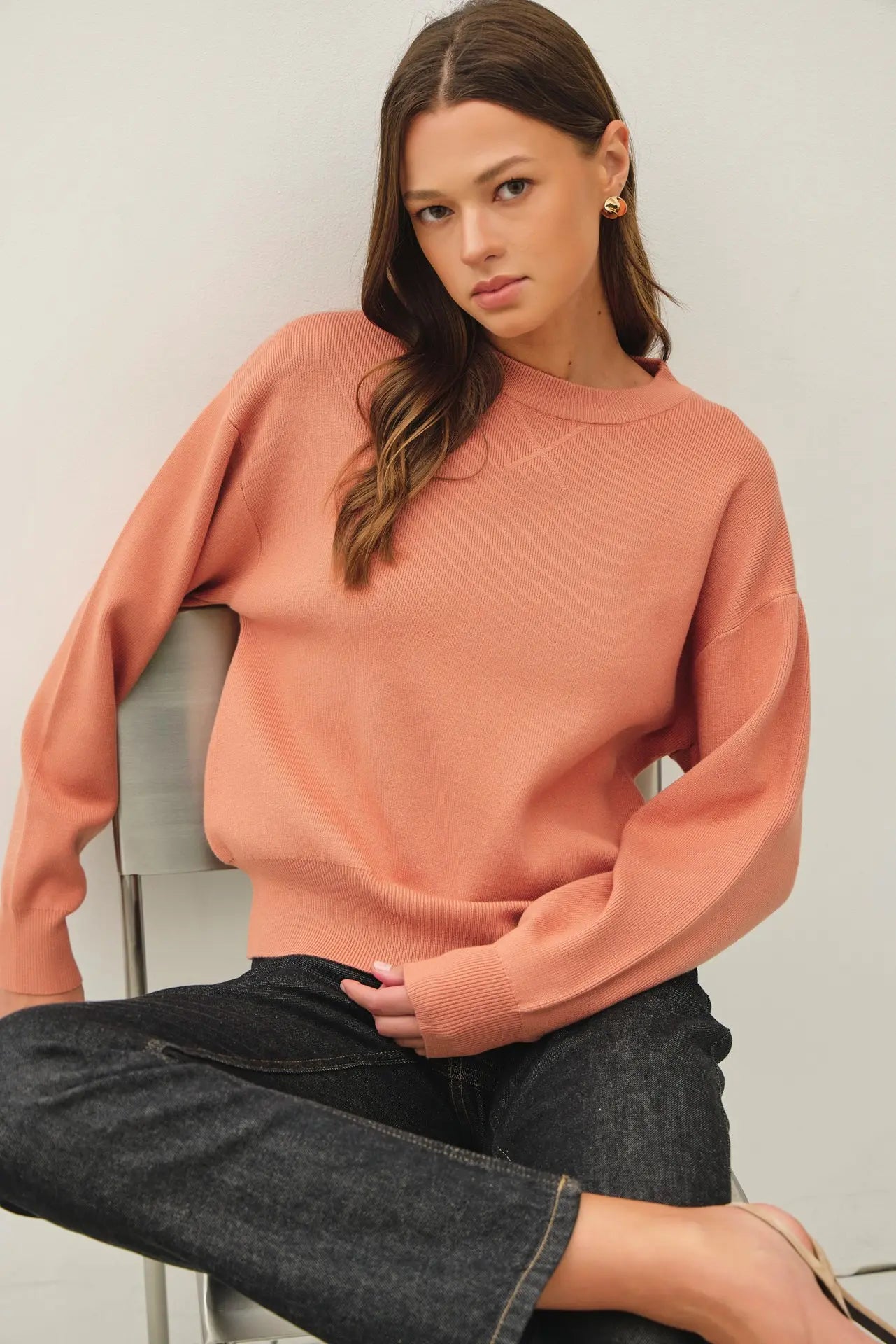 Boyfriend Fit Pullover Sweater