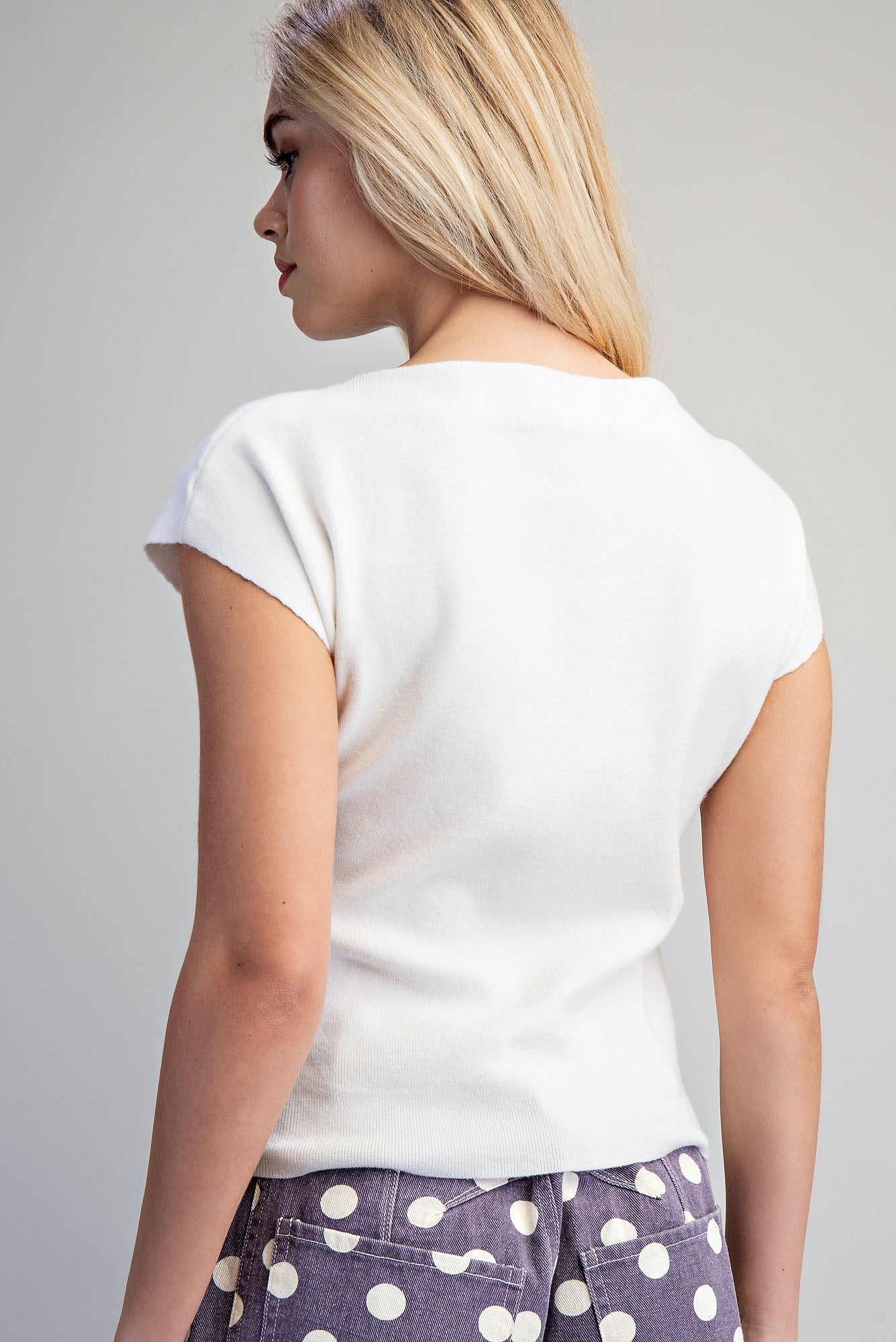 Solid Mock Neck Knit Top