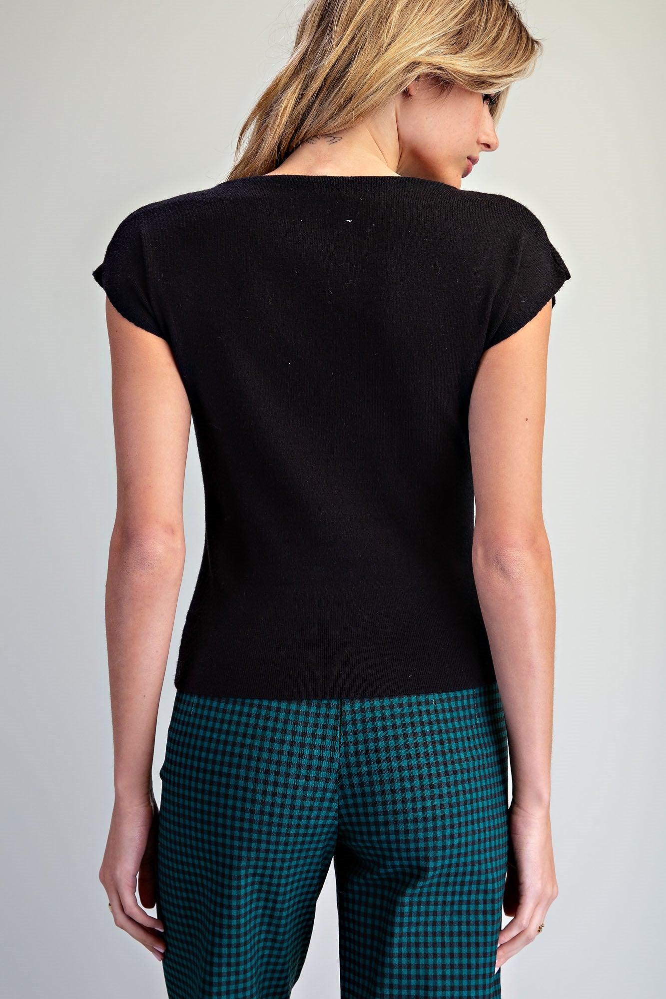 Solid Mock Neck Knit Top