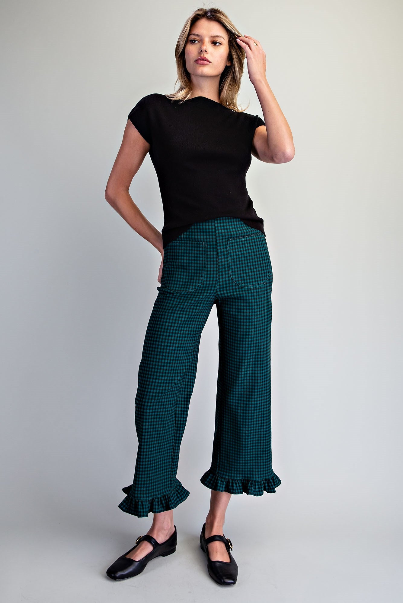 Solid Mock Neck Knit Top