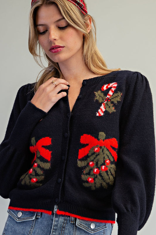 Holiday Mistletoe Cardigan