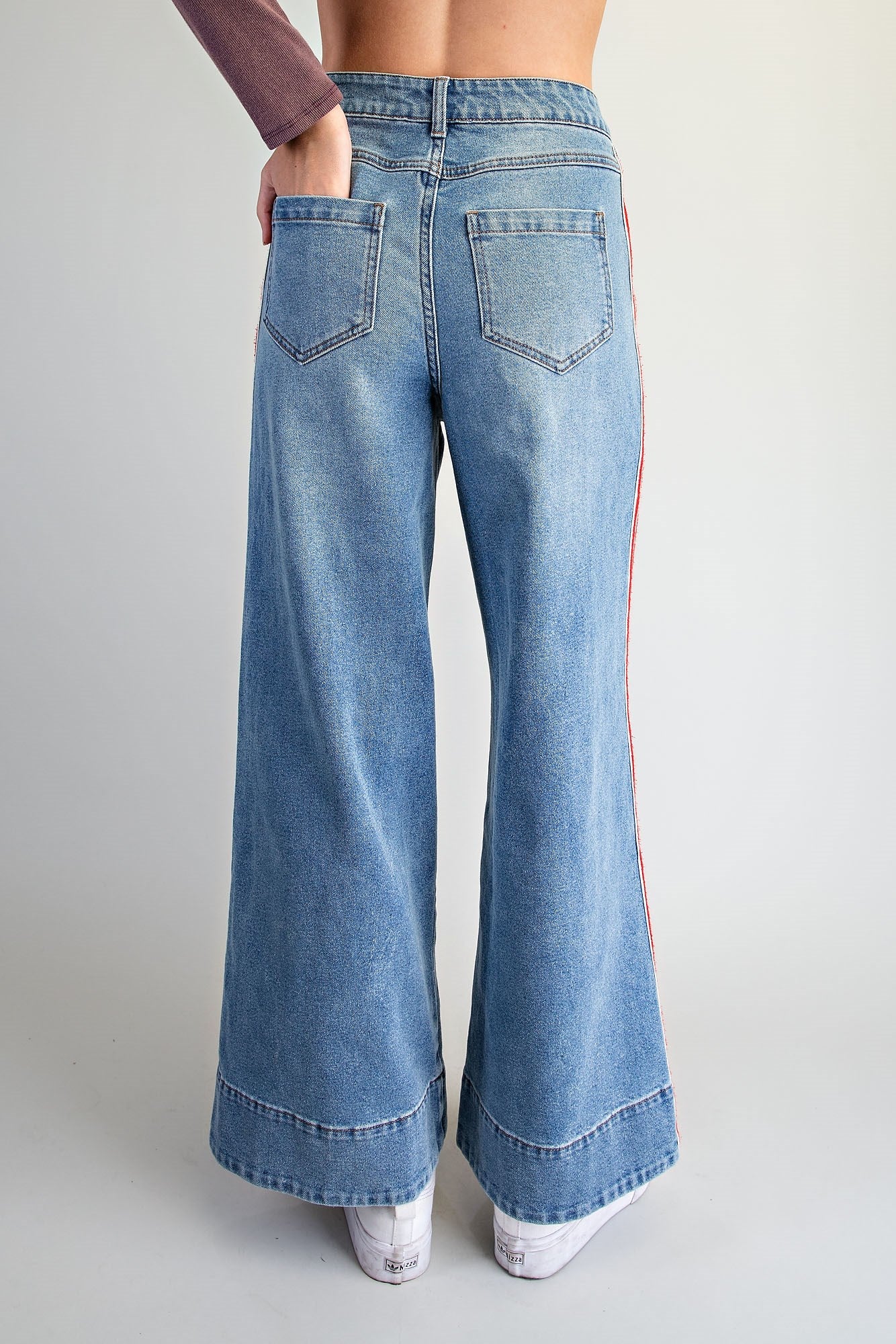 Side Striped Wide Leg Pants