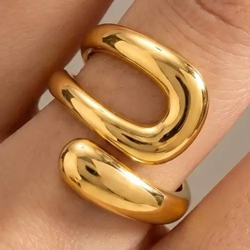 Sculptural Snake Coil Open Bypass Ring
