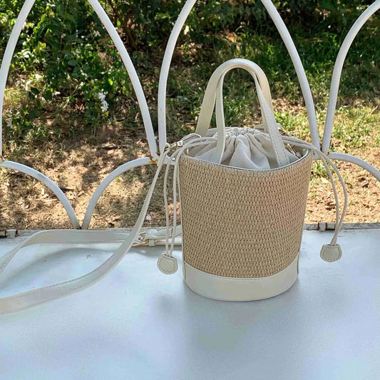 Straw Bucket/Crossbody Bag