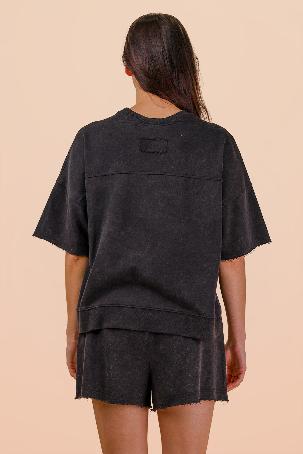 Mineral Washed Knit Casual Top