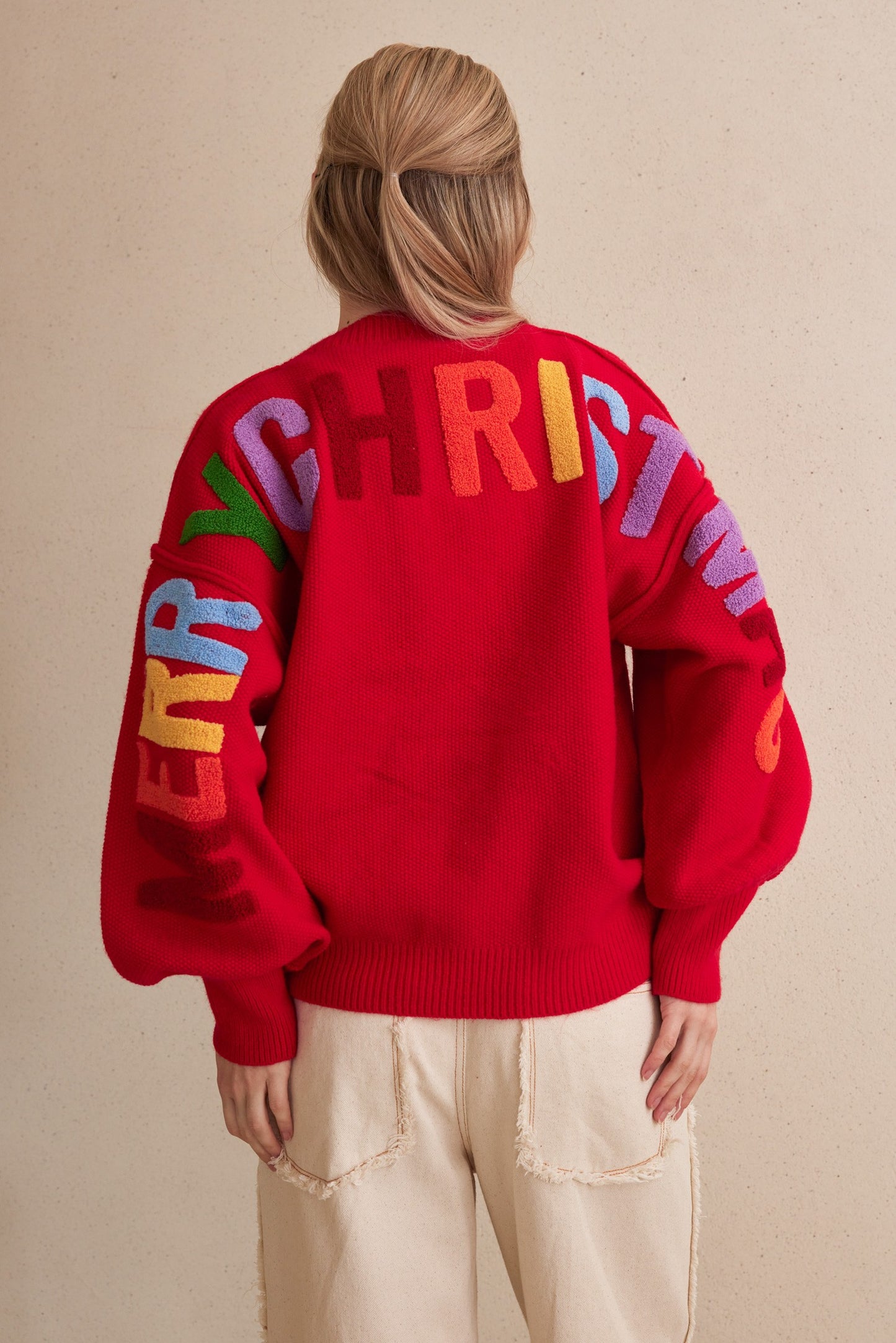 Oversize Christmas Sweater With Lettering