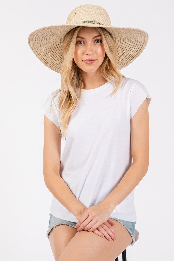 Widebrim Floppy Sunhat With Stone And Starfishband