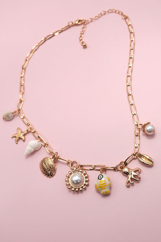 Charm Necklace-fisherman Toile Fish Sea Life