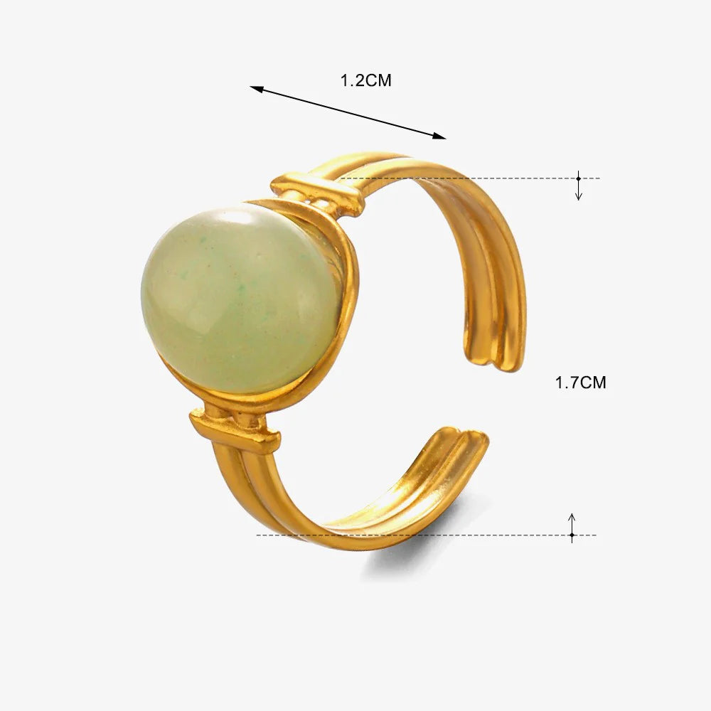18K STAINLESS STEEL TARNISH FREE STONE RING