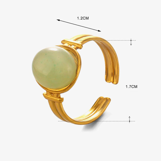 18K STAINLESS STEEL TARNISH FREE STONE RING
