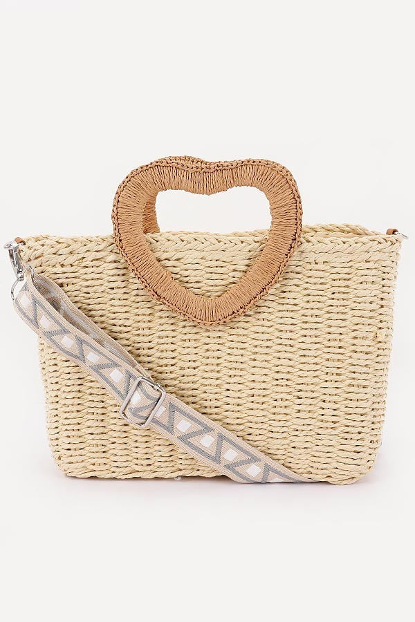 Faux Straw Tote Bag