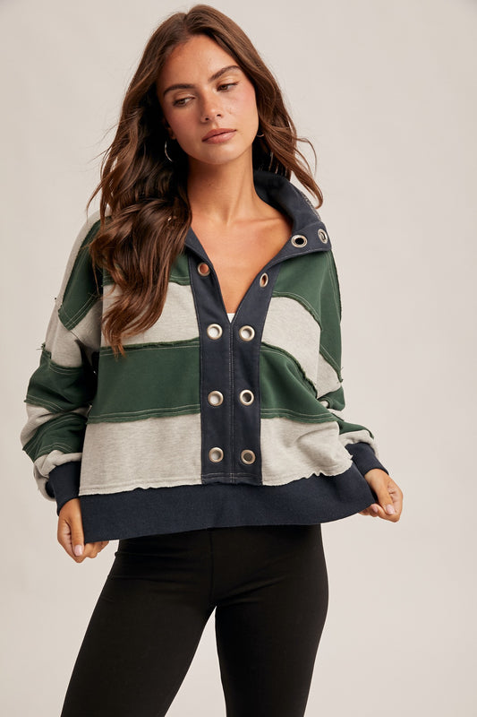 Brushed French Terry Crop Pullover