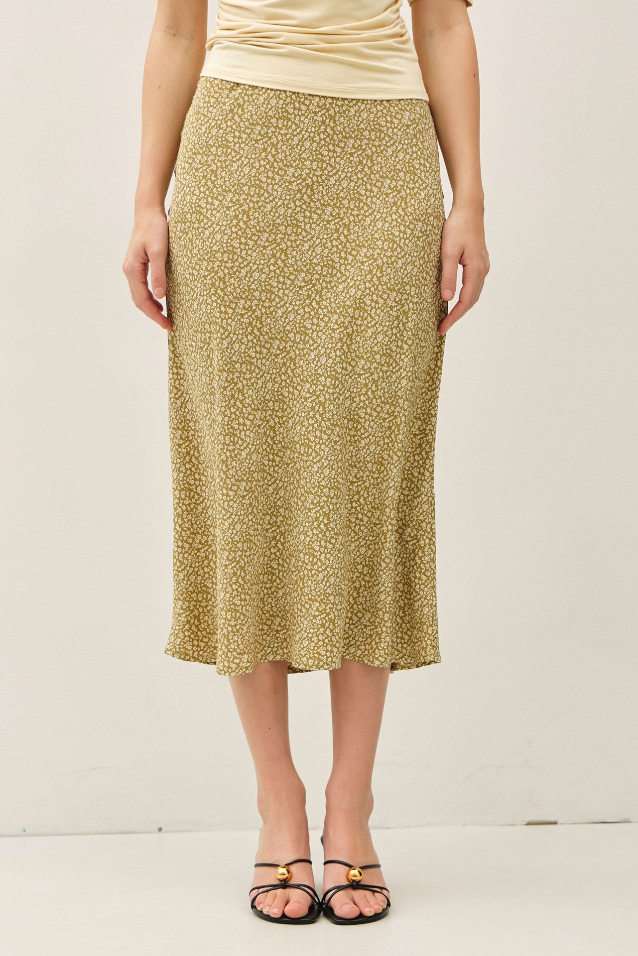 Print Midi Skirt with Elastic Waistband