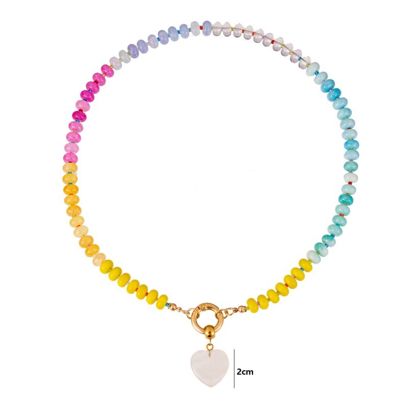 Natural Stone Semi-precious Glass Mixed Necklace