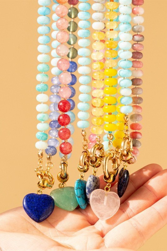 Natural Stone Semi-precious Glass Mixed Necklace