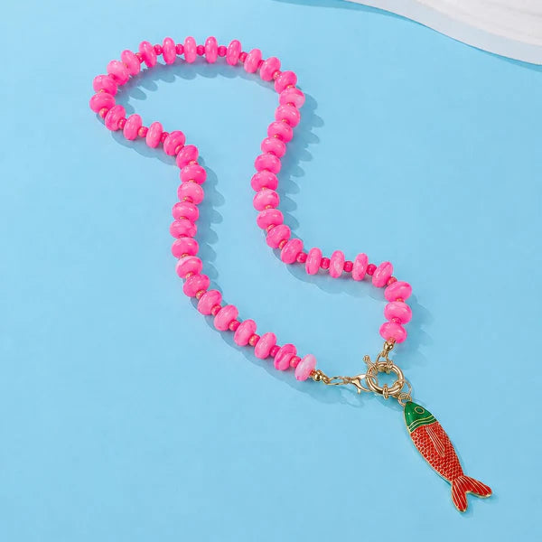 Stainless Steel Tarnish Free Fish Beaded Necklaces