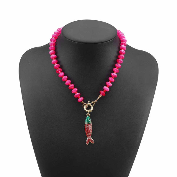 Stainless Steel Tarnish Free Fish Beaded Necklaces